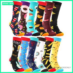Funny Novelty Cotton Socks for Men and Women, 12-Pack Crew Length